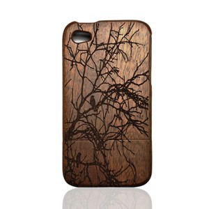 The Trees And The Birds Bamboo Wood Case Cover For Iphone 4 4s 4g 5 5s 5g,- Tree One