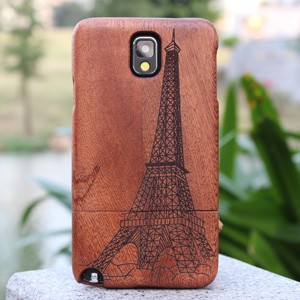 Eiffel Tower Wood Case For Samsung Galaxy Note 3(sapele),cover For Samsung Note 3